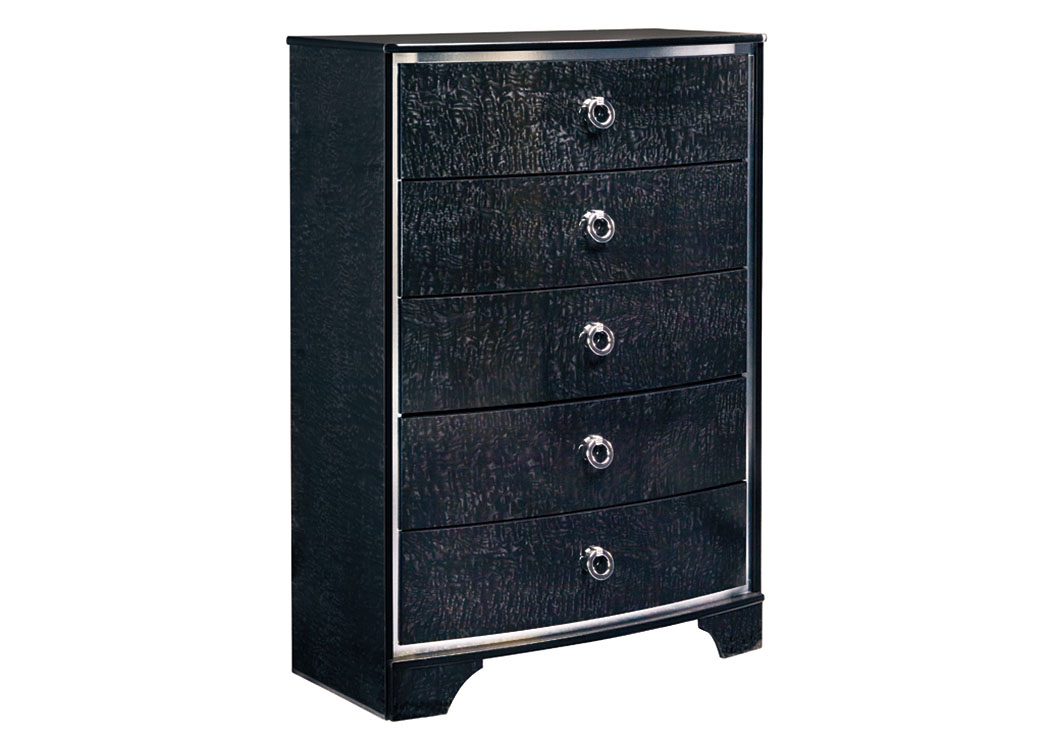 Amrothi Black Five Drawer Chest,ABF Signature Design by Ashley