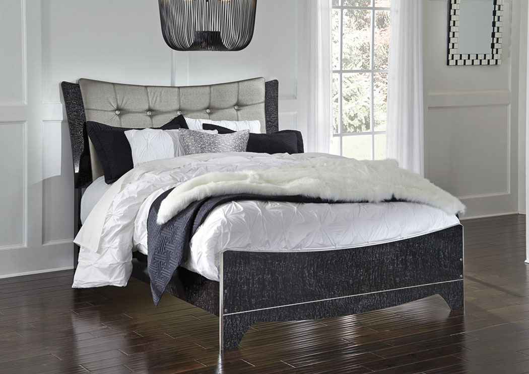 Amrothi Black Queen Upholstered Panel Bed,ABF Signature Design by Ashley