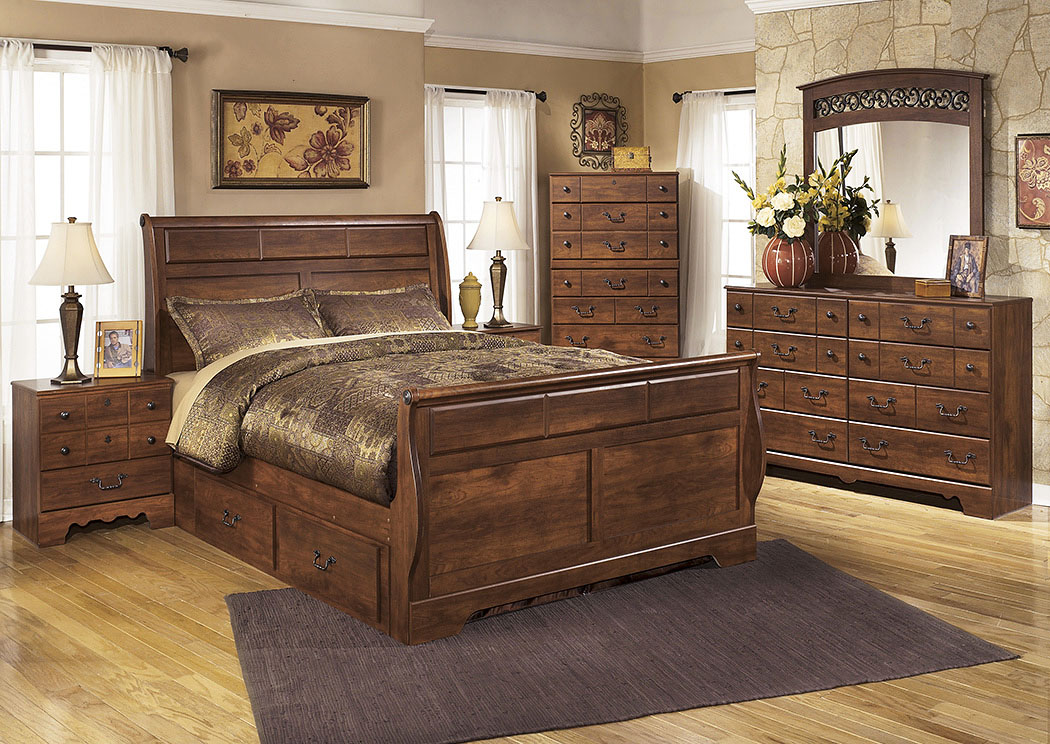 Timberline Queen Sleigh Bed w/ Storage,ABF Signature Design by Ashley