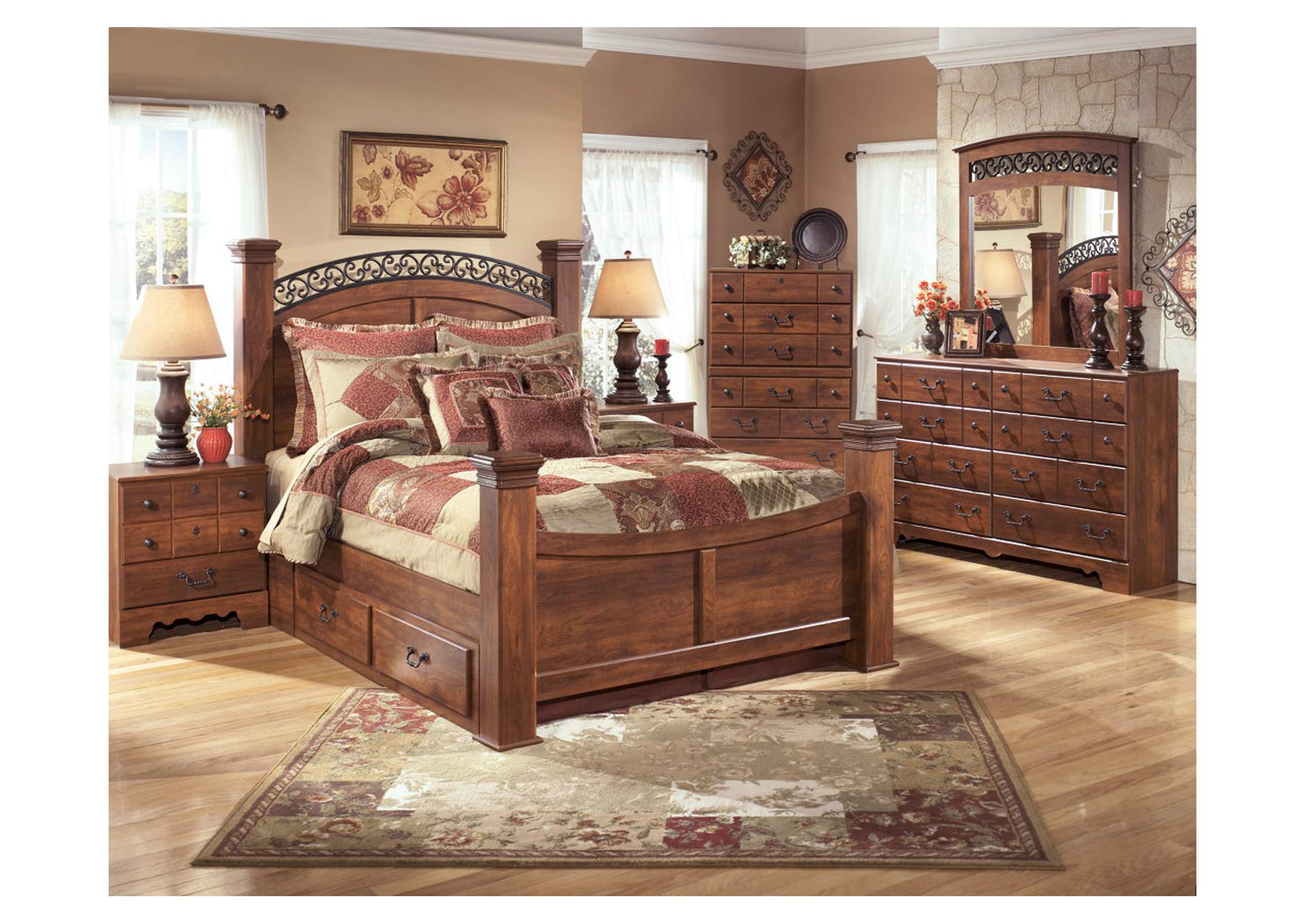 Timberline Queen Poster Bed w/ Storage,ABF Signature Design by Ashley