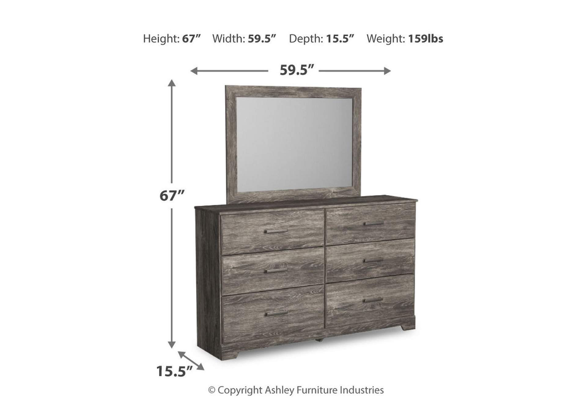 Ralinksi Queen Panel Bed with Mirrored Dresser,Signature Design By Ashley