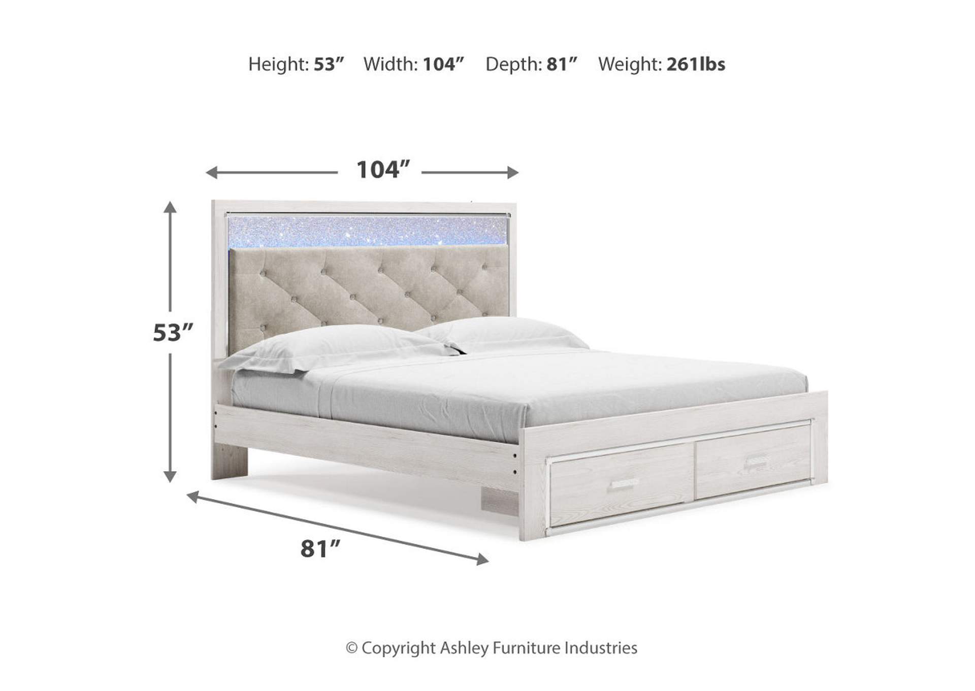 Altyra King Upholstered Storage Bed, Dresser, Mirror and 2 Nightstands,Signature Design By Ashley