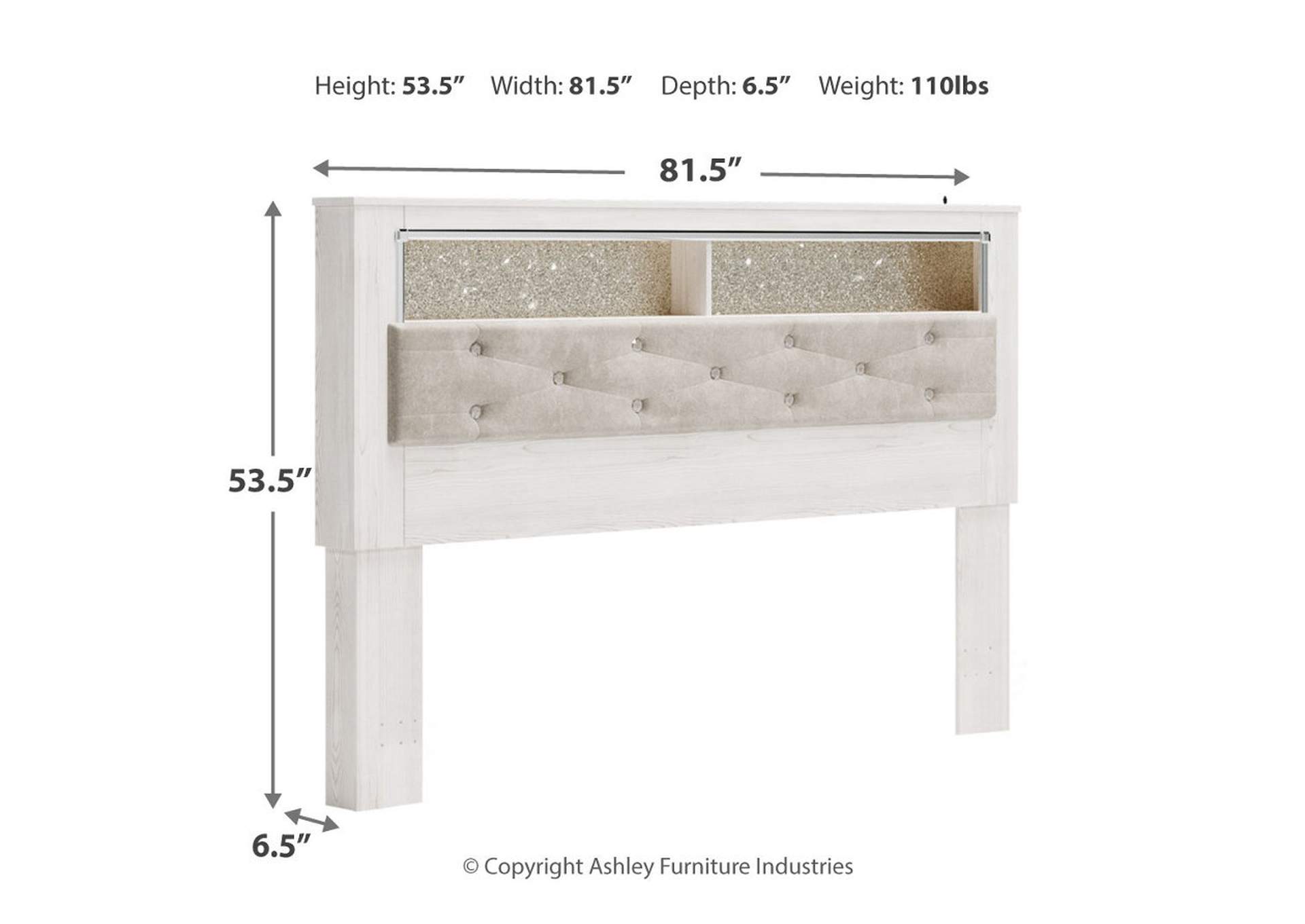 Altyra King Upholstered Panel Bookcase Headboard,Signature Design By Ashley