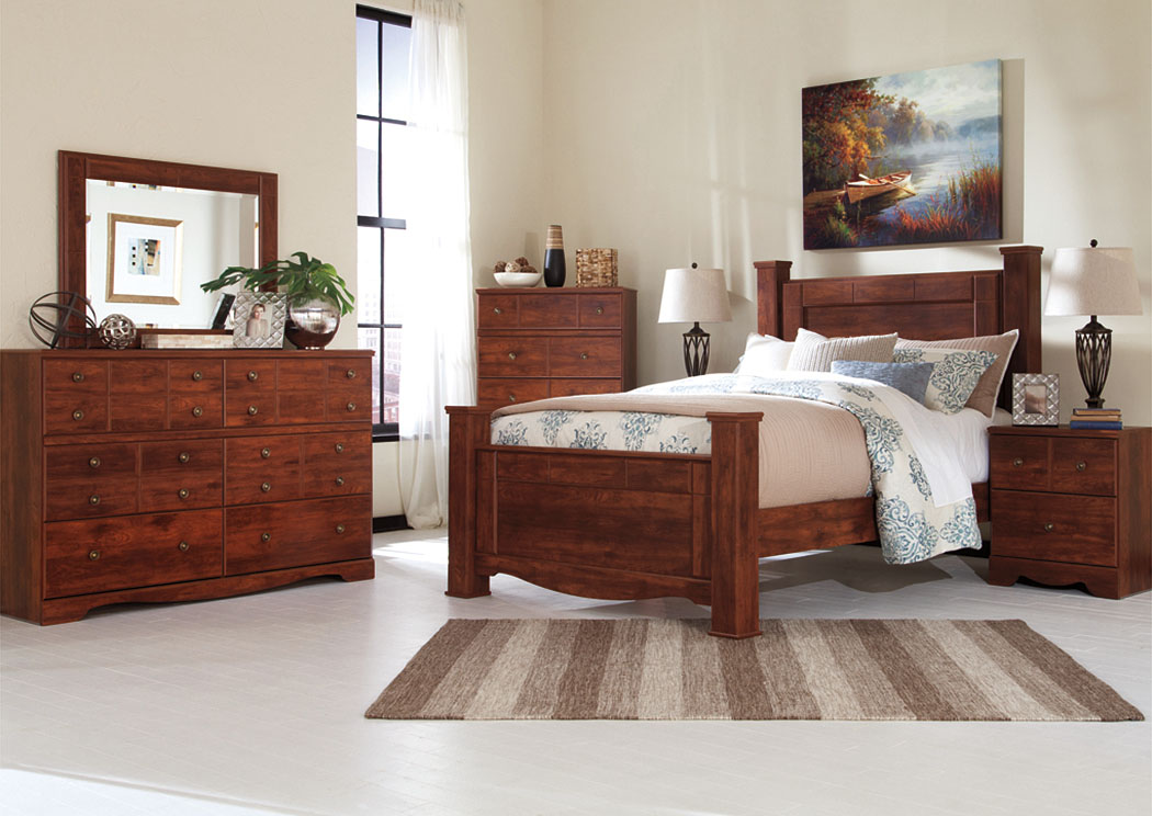 Brittberg Reddish Brown Queen Poster Bed,ABF Signature Design by Ashley