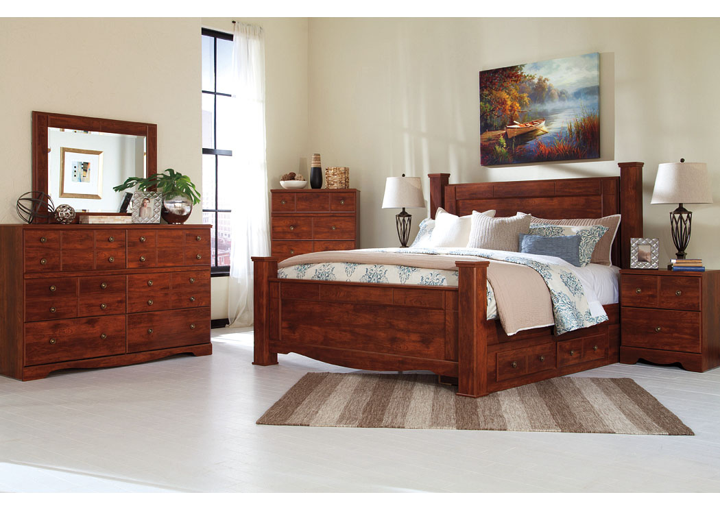 Brittberg Reddish Brown King Storage Poster Bed,ABF Signature Design by Ashley