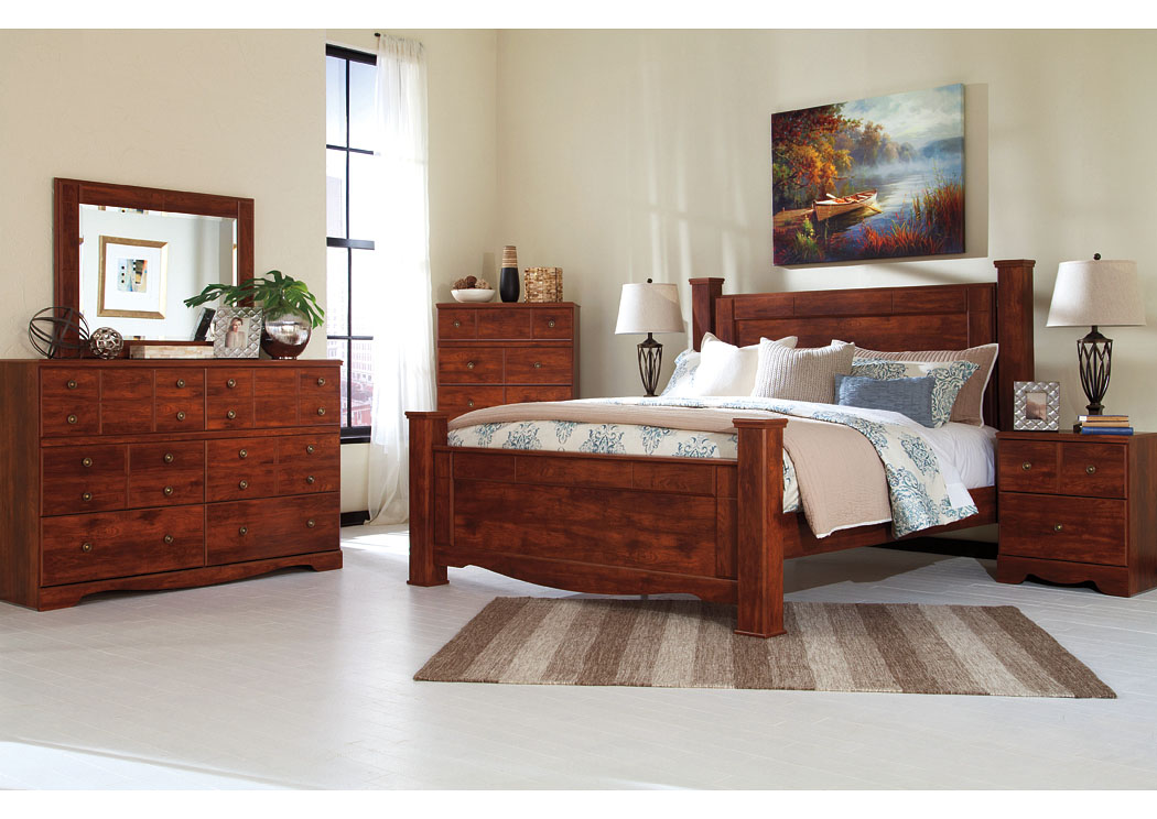 Brittberg Reddish Brown King Poster Bed,ABF Signature Design by Ashley