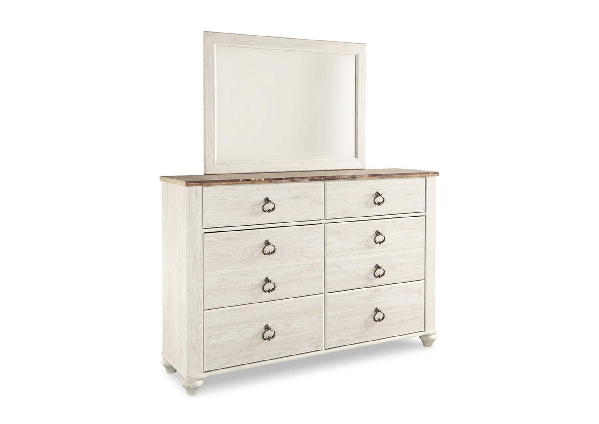 Willowton Queen Panel Bed with Mirrored Dresser,Signature Design By Ashley