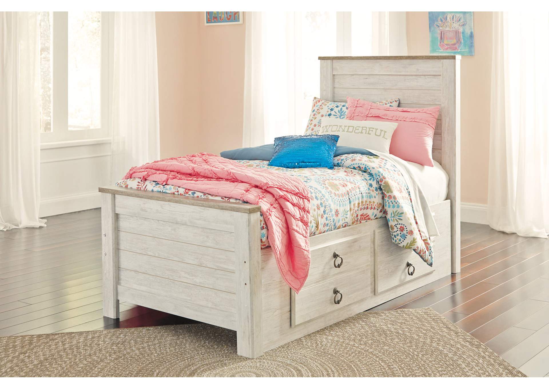 Willowton Whitewash Twin Storage Bed,ABF Signature Design by Ashley