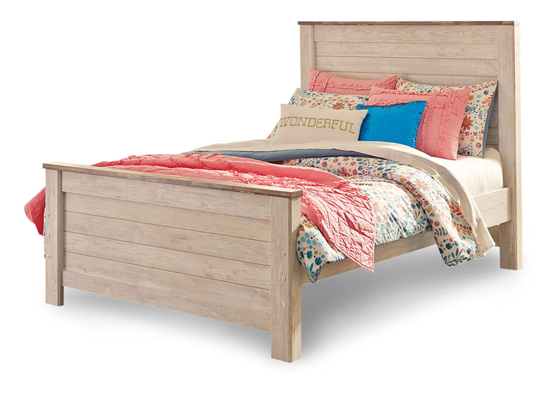 Willowton Full Panel Bed, Dresser, Mirror, 2 Chests and nightstand,Signature Design By Ashley