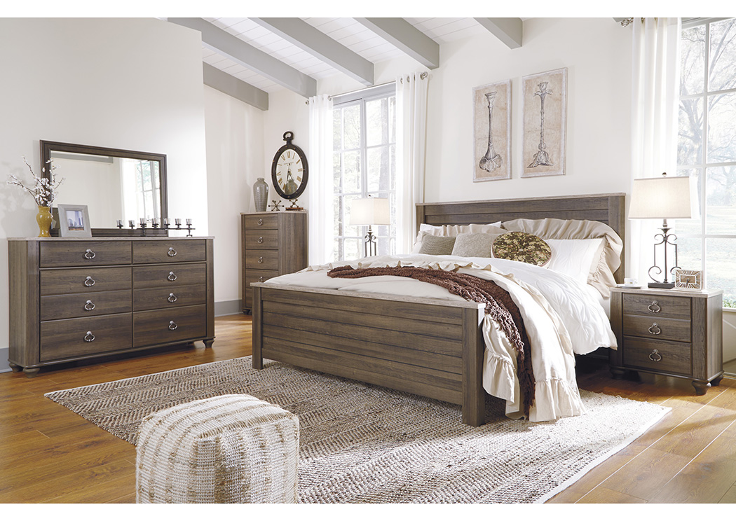 Birmington Brown California King Panel Bed w/Dresser, Mirror, Drawer Chest and Nightstand,ABF Signature Design by Ashley