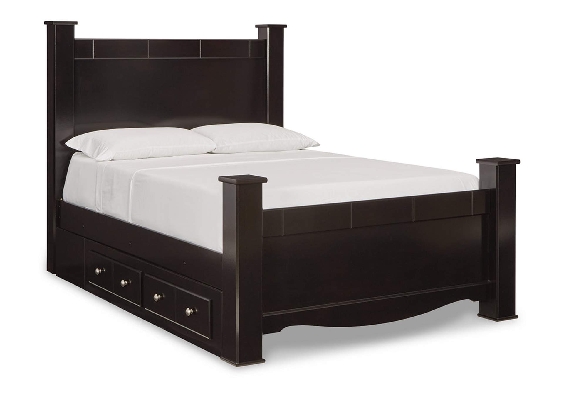 Mirlotown Queen Poster Bed With Storage, Bed With Storage Name