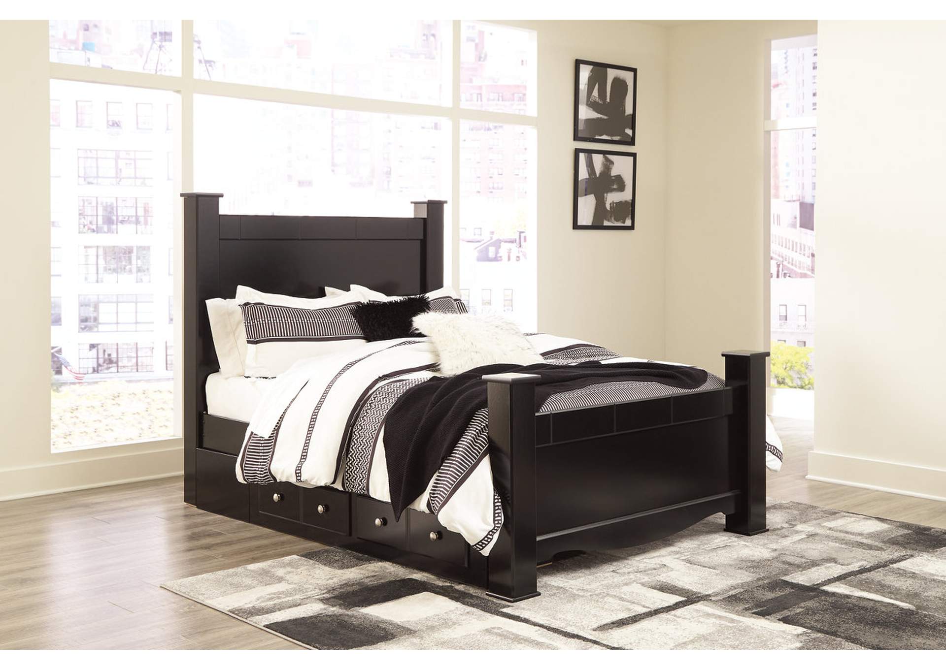 Mirlotown Queen Poster Bed with Storage,Signature Design By Ashley