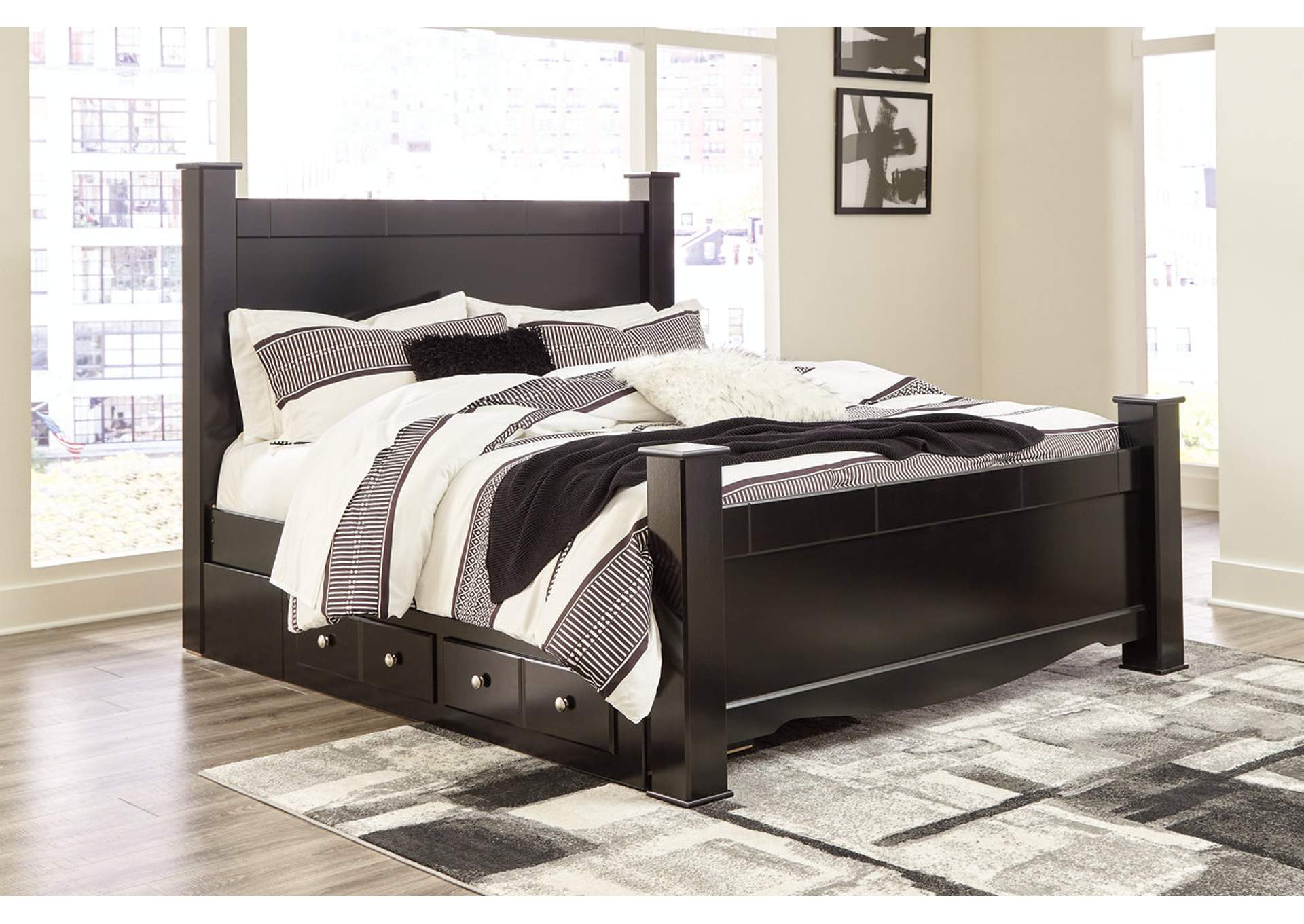 Mirlotown King Poster Bed with Storage,Signature Design By Ashley
