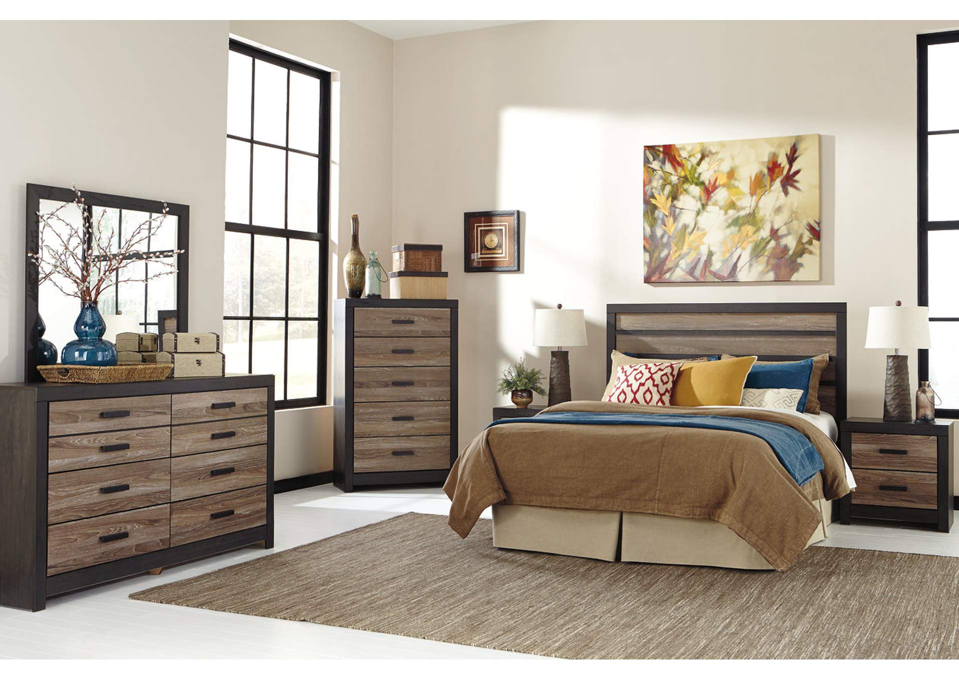 Harlinton King Panel Headboard w/Dresser, Mirror and Nightstand,ABF Signature Design by Ashley