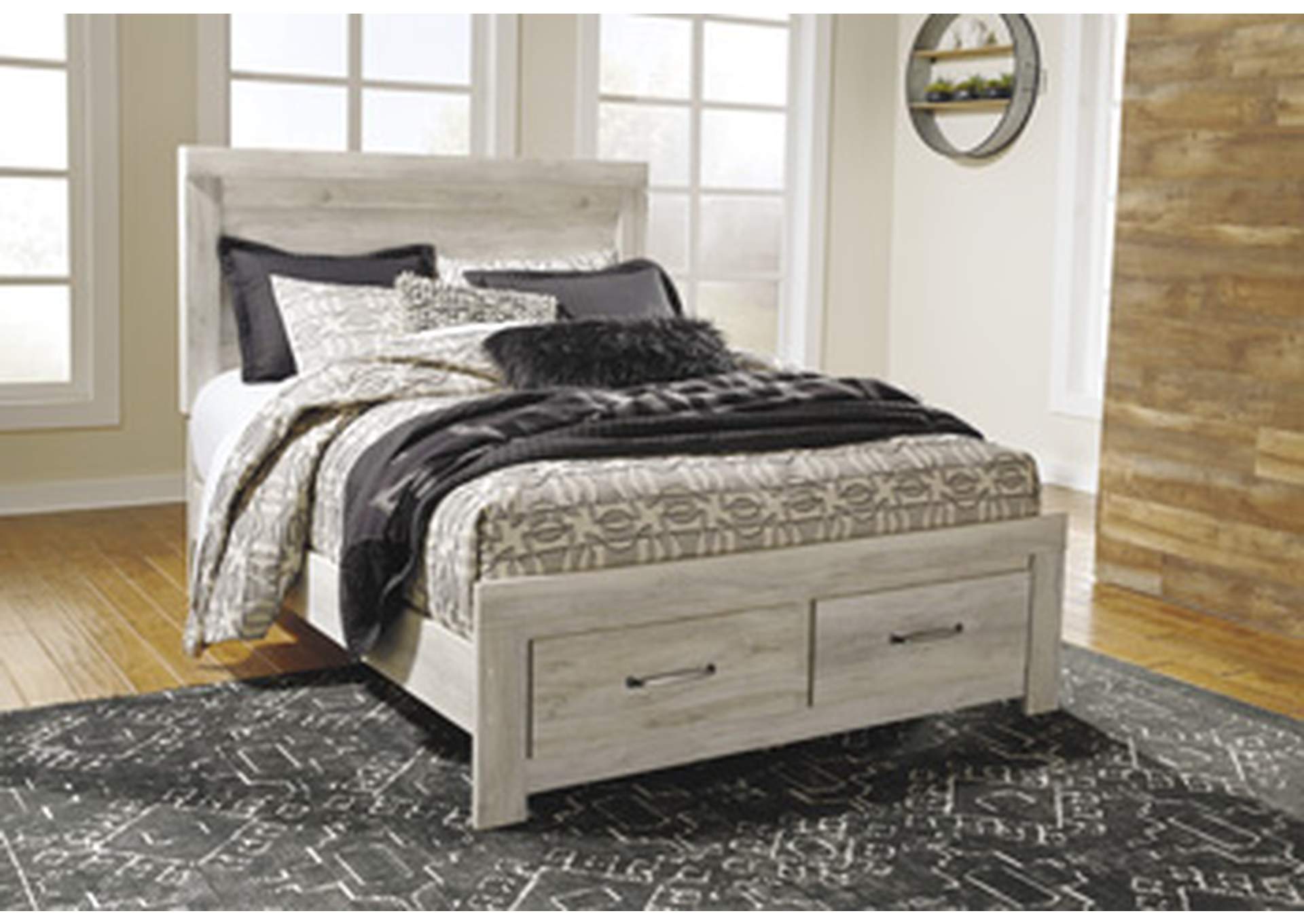 Bellaby King Panel Storage Bed, Dresser, Mirror and Nightstand,Signature Design By Ashley