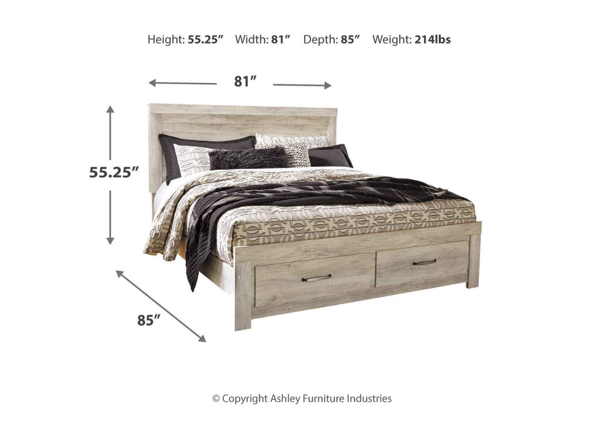 Bellaby King Panel Storage Bed, Dresser, Mirror and Nightstand,Signature Design By Ashley