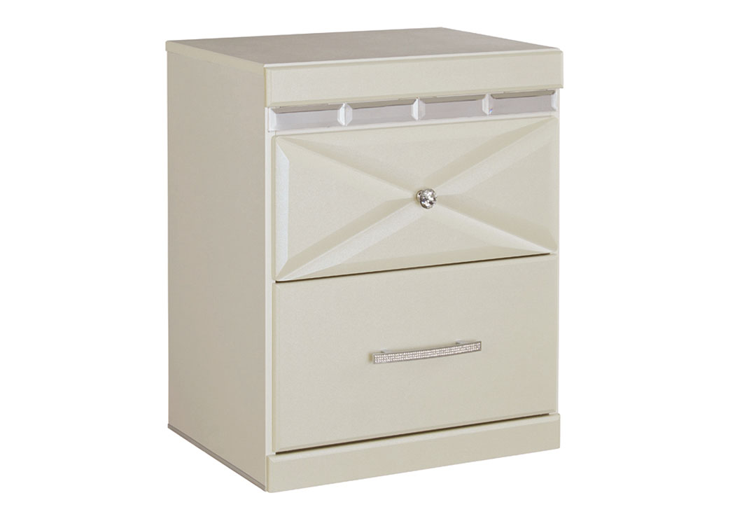 Dreamur Champagne Two Drawer Nightstand,ABF Signature Design by Ashley