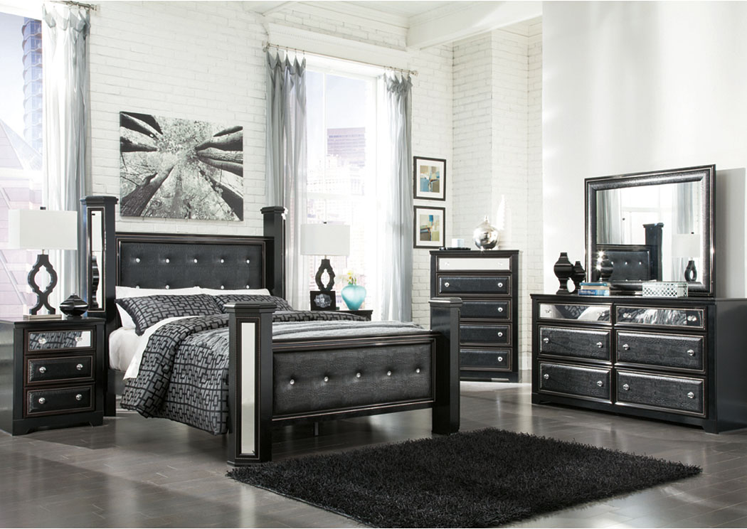 Alamadyre Queen Upholstered Poster Bed w/Dresser, Mirror and Nightstand,ABF Signature Design by Ashley