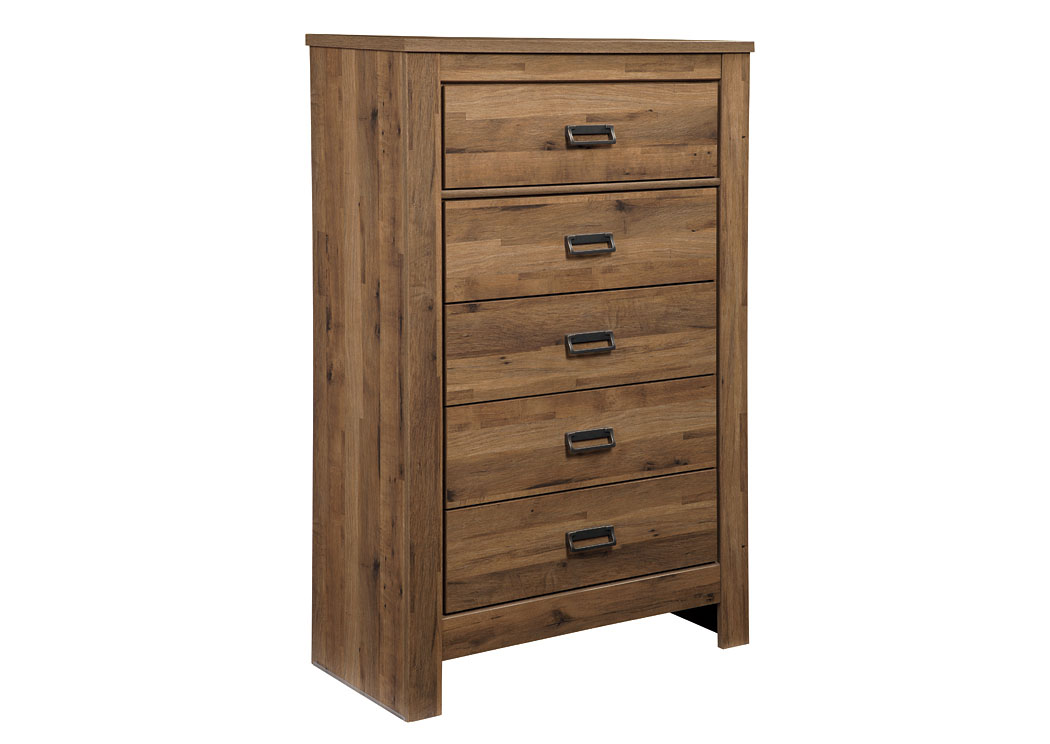 Cinrey Medium Brown Five Drawer Chest,ABF Signature Design by Ashley