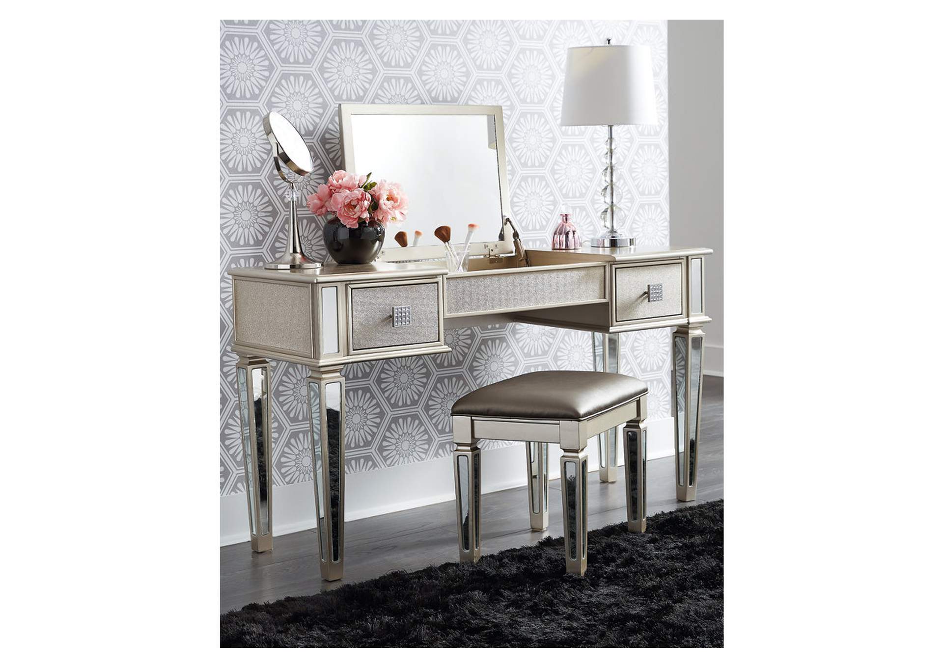 Lonnix Vanity with Stool,Signature Design By Ashley
