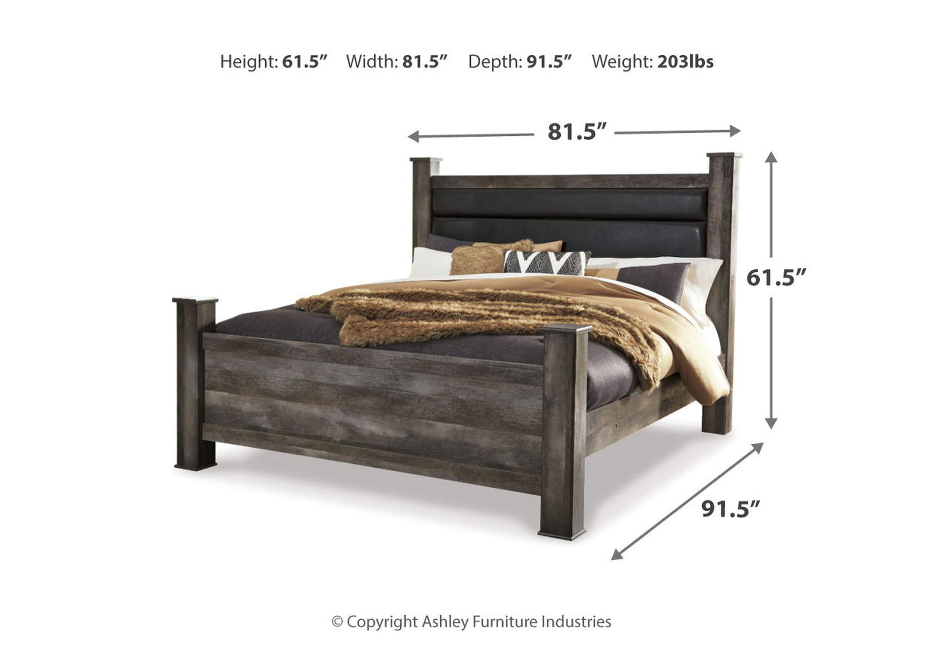 Wynnlow King Poster Bed, Dresser, Mirror and 2 Nightstands,Signature Design By Ashley