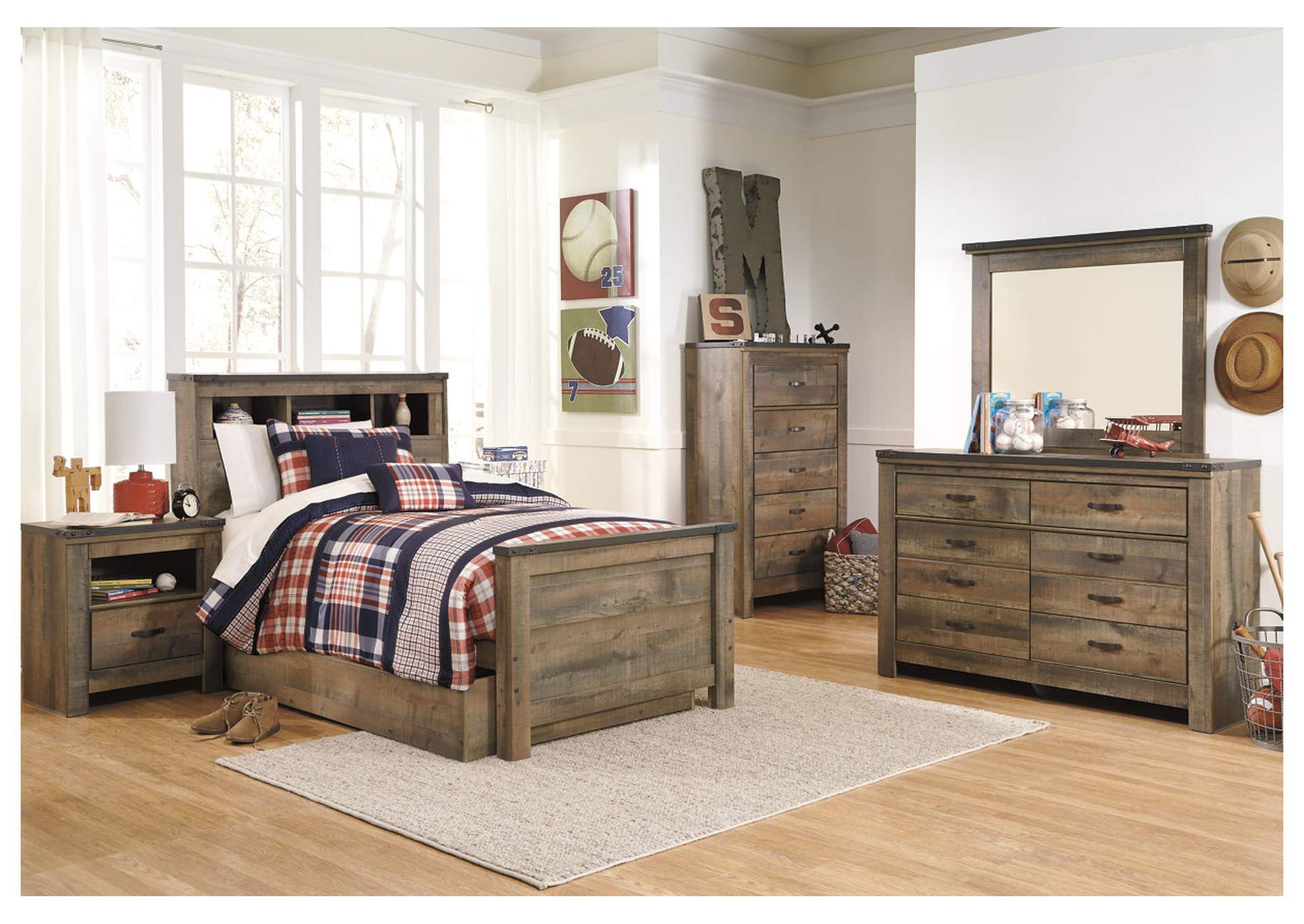 Trinell Twin Bookcase Bed with 1 Large Storage Drawer,Signature Design By Ashley