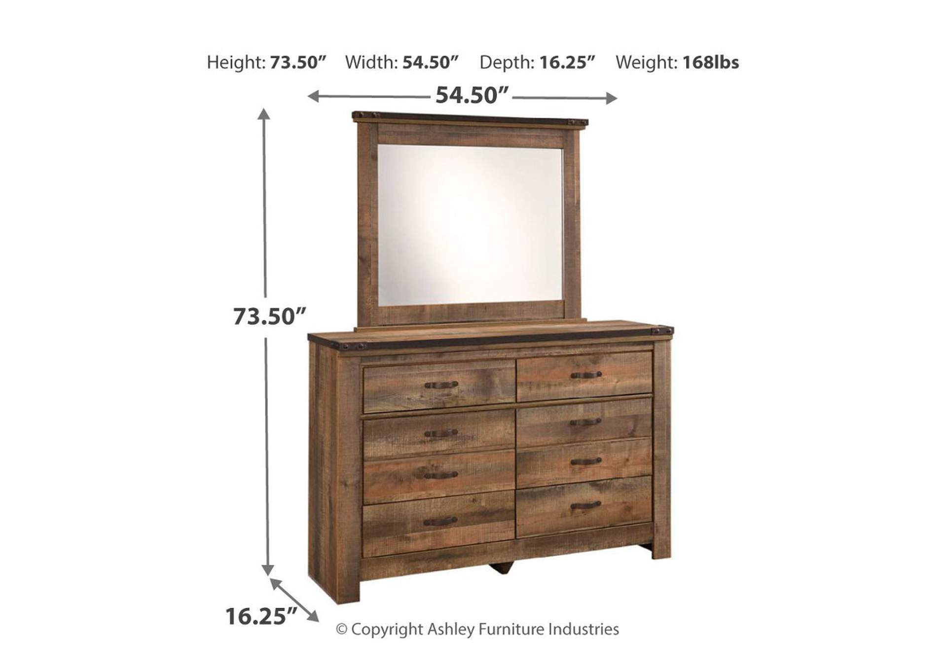Trinell Twin Bookcase Headboard Bed with Mirrored Dresser Mario's Furniture
