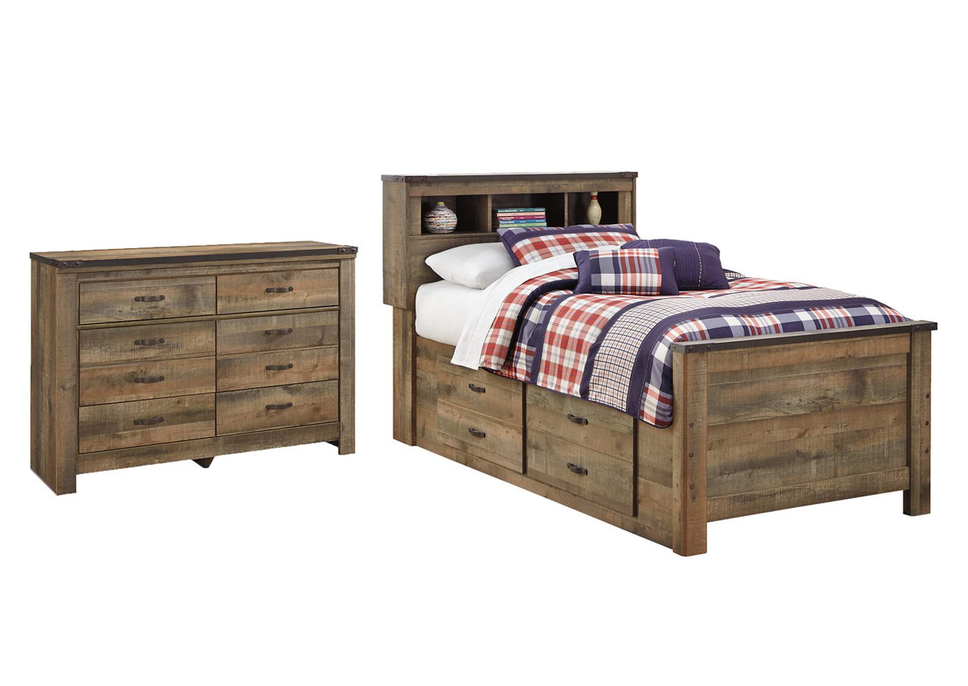 Trinell Twin Bookcase Bed With 2 Storage Drawers With Dresser Living ...