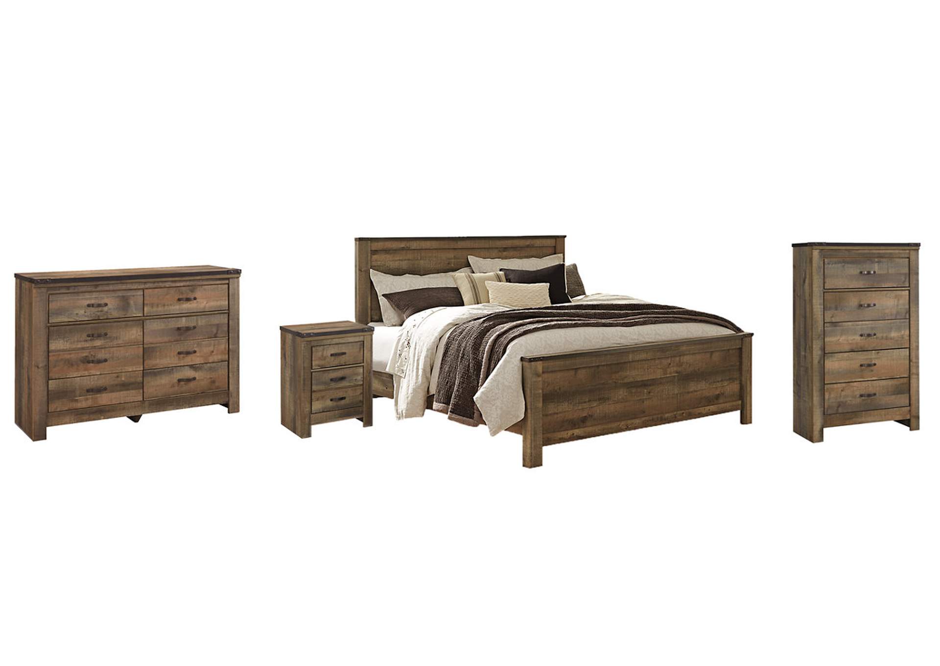 Trinell King Panel Bed with Dresser, Chest and Nightstand,Signature Design By Ashley