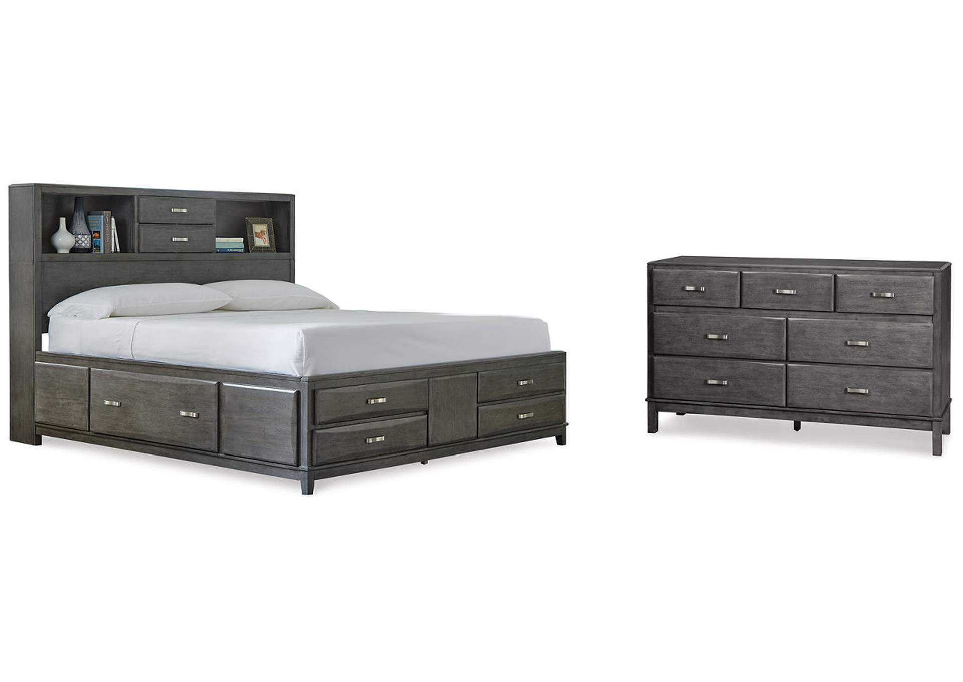 Caitbrook Queen Storage Bed with 8 Storage Drawers with Dresser,Signature Design By Ashley