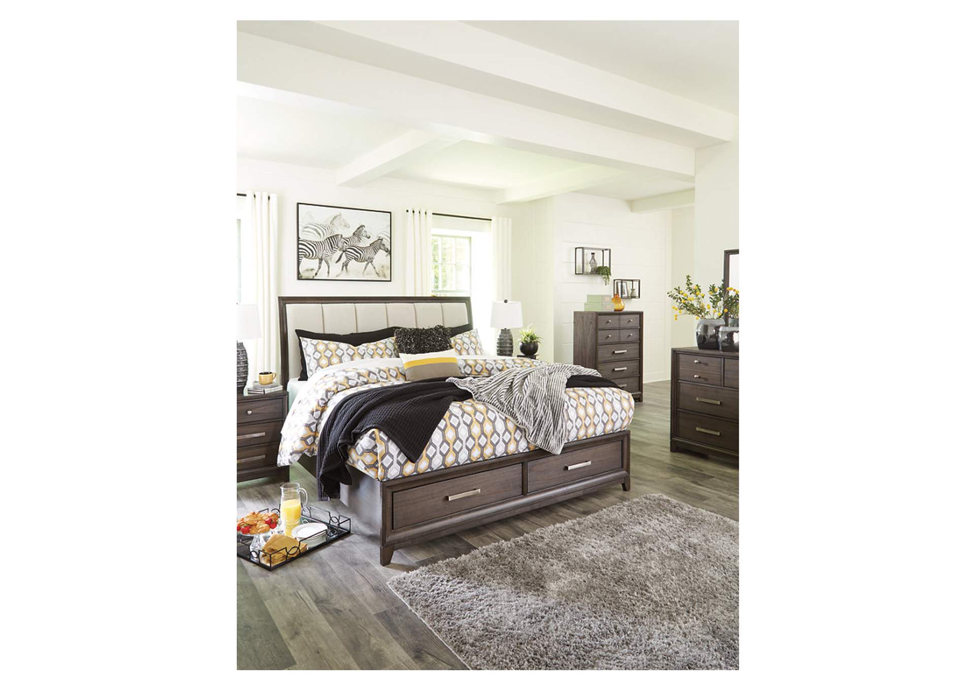 Brueban Queen Panel Bed with 2 Storage Drawers,Signature Design By Ashley