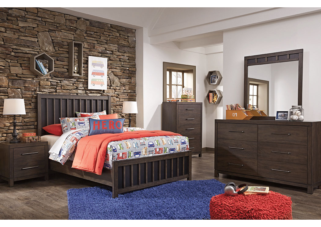 Brissley Brown Full Panel Bed w/Dresser, Mirror & Nightstand,ABF Signature Design by Ashley