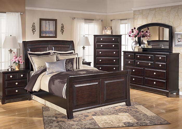 Ridgley Queen Sleigh Bed w/Dresser, Mirror and Nightstand,ABF Signature Design by Ashley