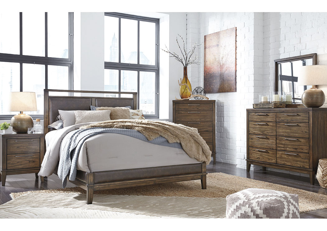 Zilmar Walnut Brown California King Upholstered Bed,ABF Signature Design by Ashley