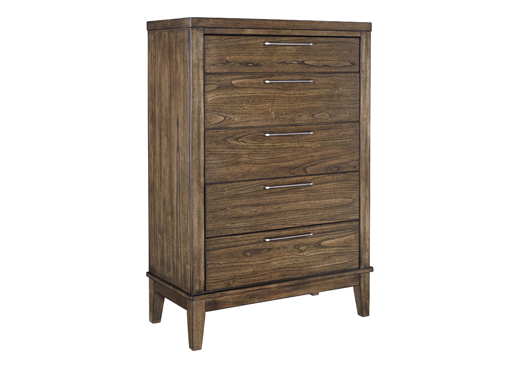 Zilmar Walnut Brown Five Drawer Chest,ABF Signature Design by Ashley