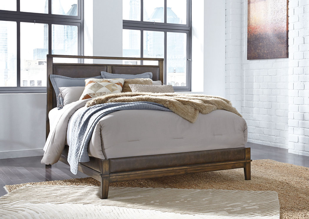 Zilmar Walnut Brown Queen Upholstered Bed,ABF Signature Design by Ashley