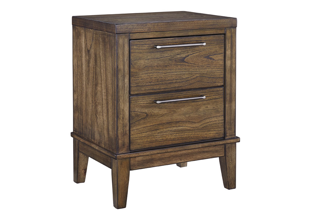 Zilmar Walnut Brown Two Drawer Nightstand,ABF Signature Design by Ashley