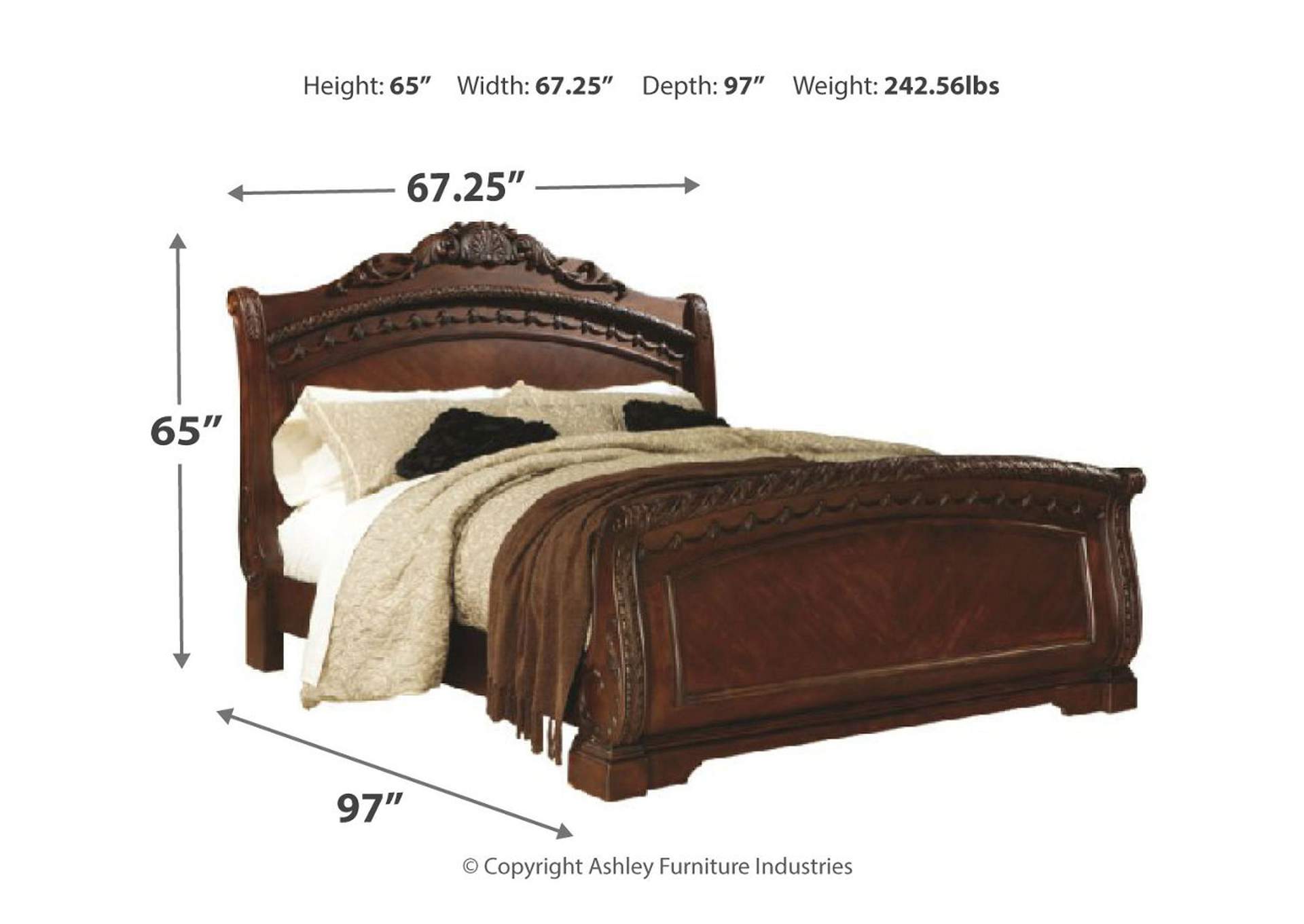 North Shore Queen Sleigh Bed,Millennium