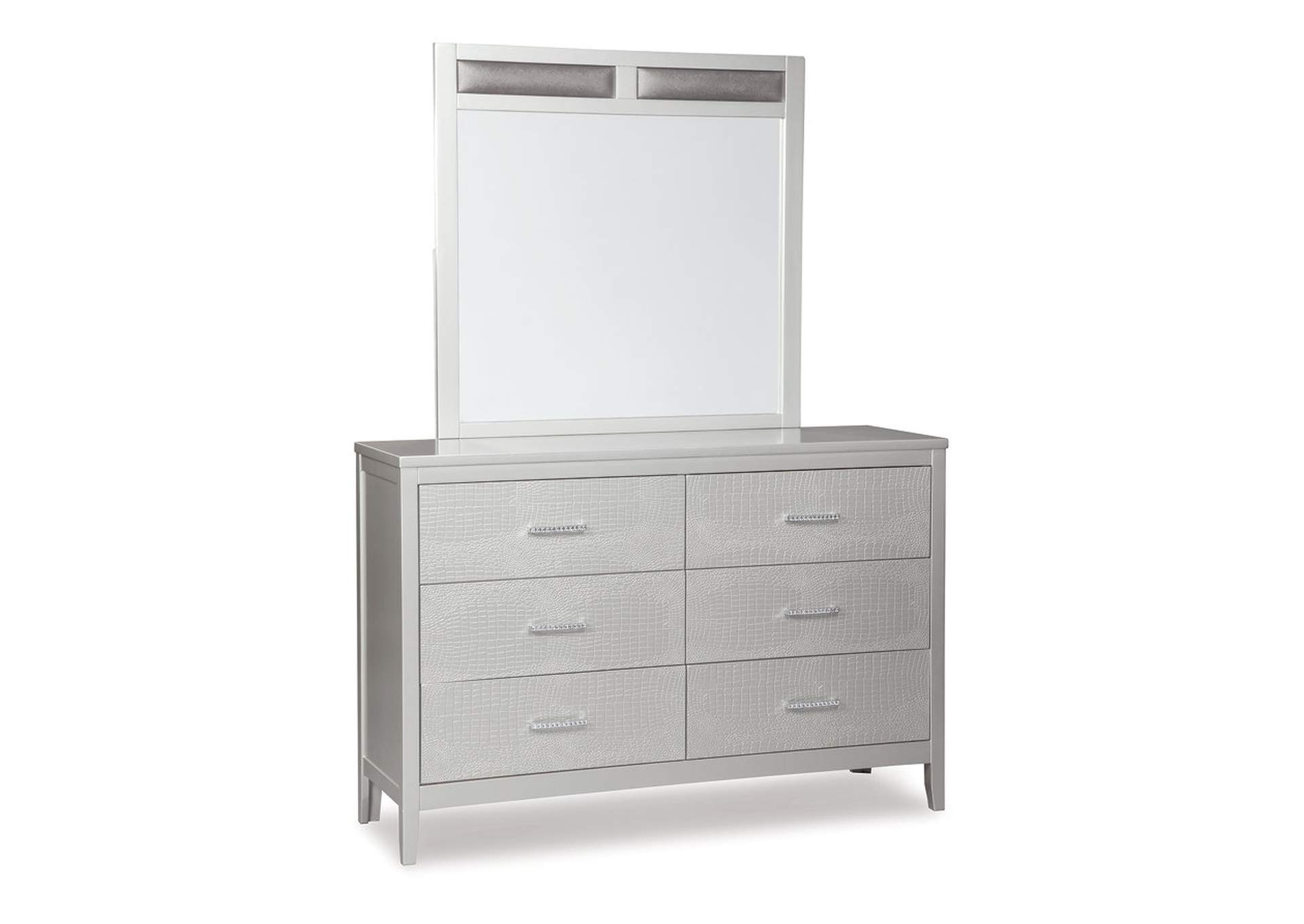 Olivet Queen Panel Bed with Mirrored Dresser, Chest and Nightstand,Signature Design By Ashley