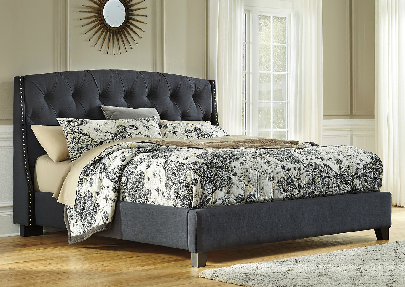 Kasidon Dark Gray California King Upholstered Bed,ABF Signature Design by Ashley
