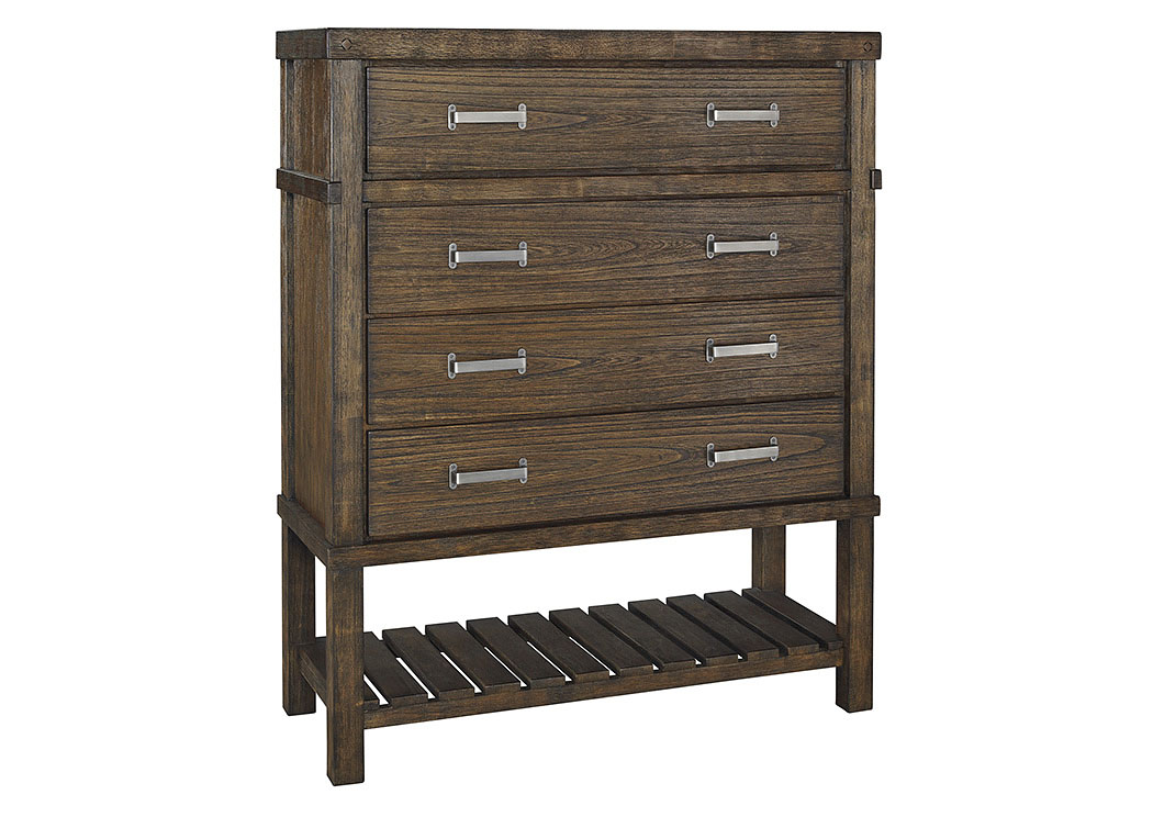 Leystone Dark Brown Four Drawer Chest,ABF Signature Design by Ashley