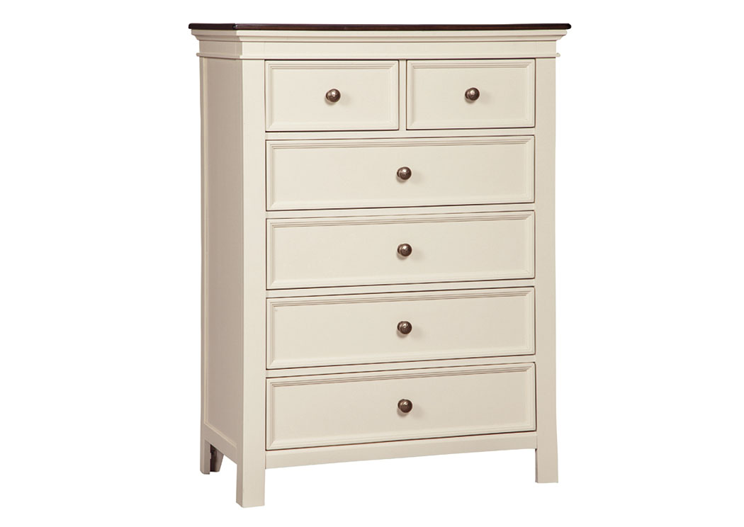 Woodanville White/Brown Six Drawer Chest,ABF Signature Design by Ashley