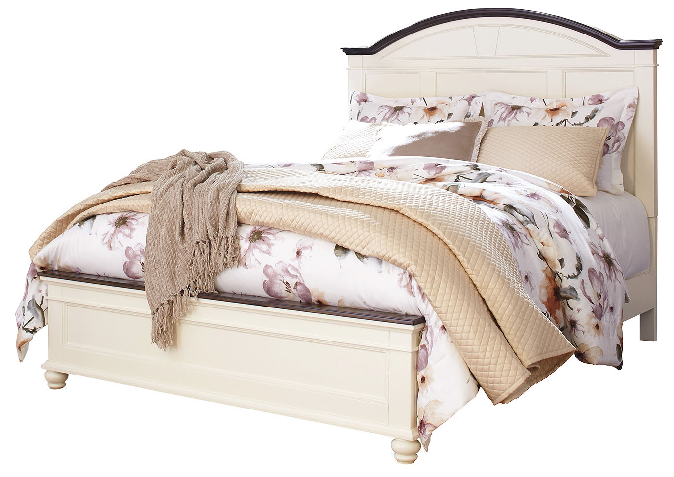 Woodanville White/Brown Queen Panel Bed,ABF Signature Design by Ashley