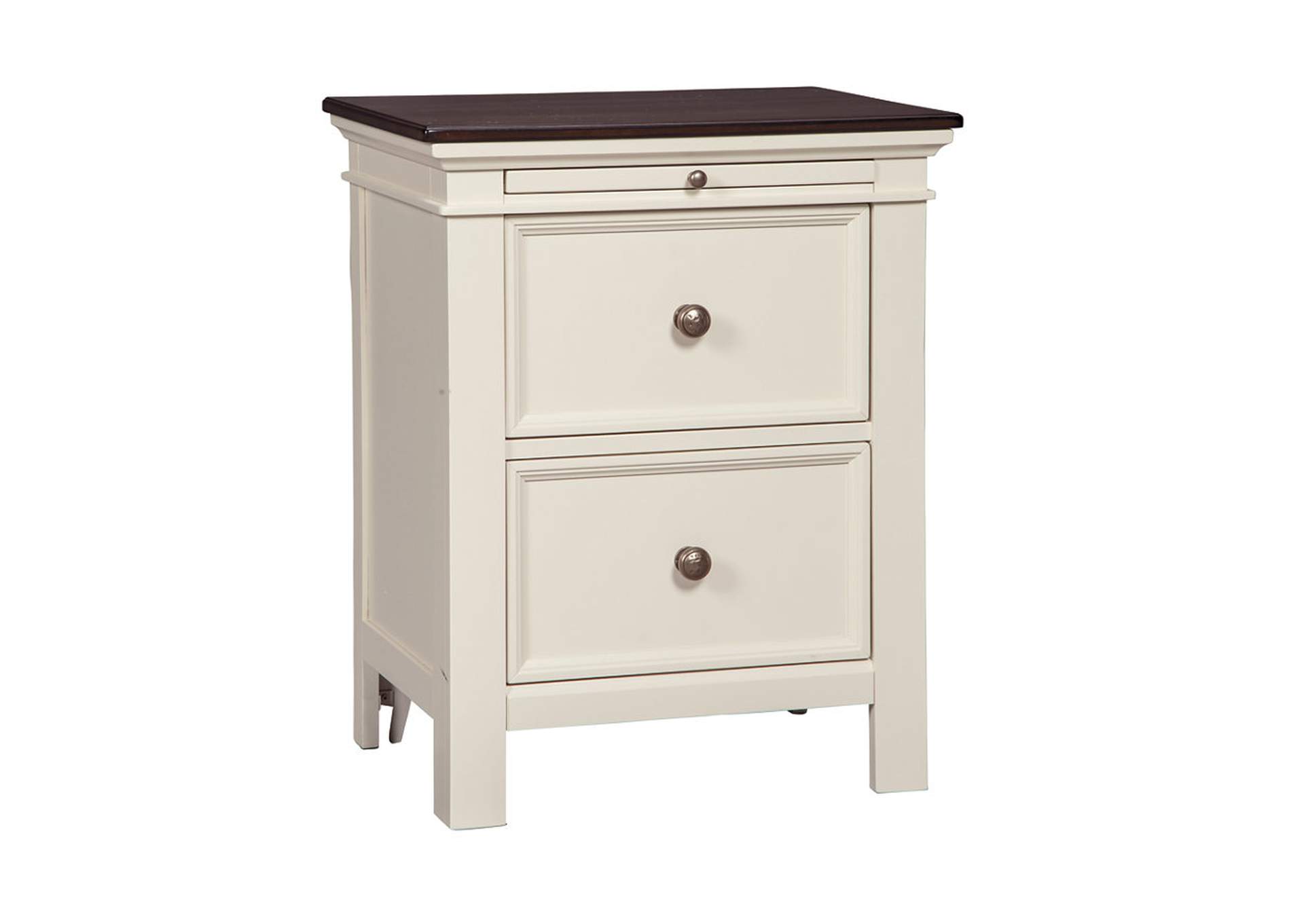 Woodanville White/Brown Two Drawer Night Stand,ABF Signature Design by Ashley