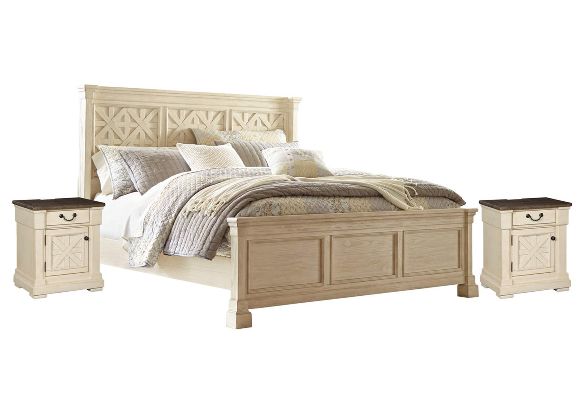 Bolanburg Queen Panel Bed with 2 Nightstands,Signature Design By Ashley