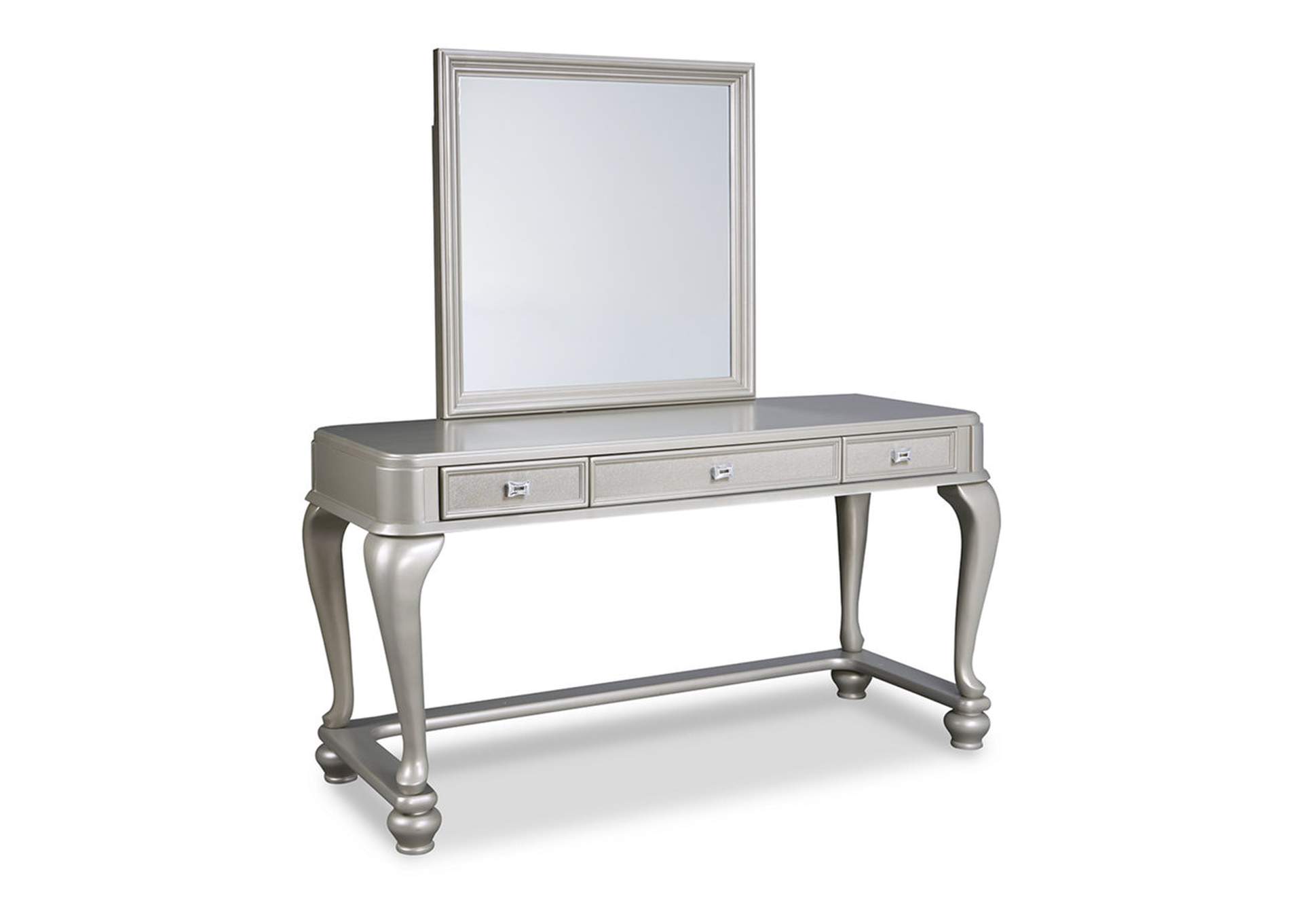 Coralayne Youth Mirrored Vanity with Chair,Signature Design By Ashley