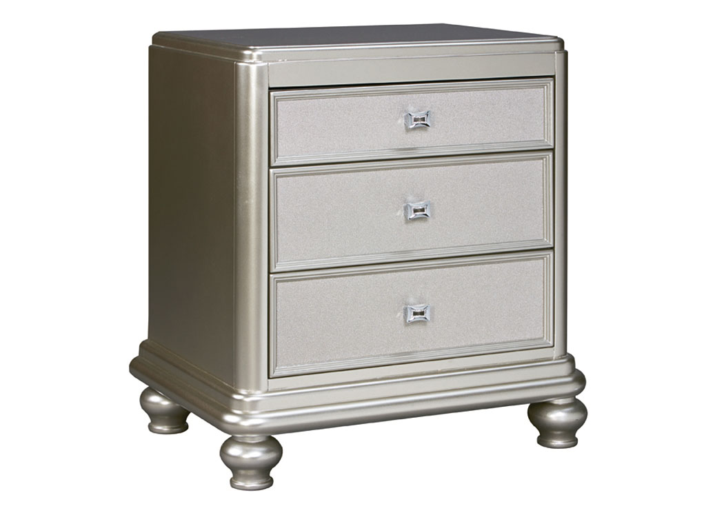 Coralayne Silver Three Drawer Nightstand,ABF Signature Design by Ashley