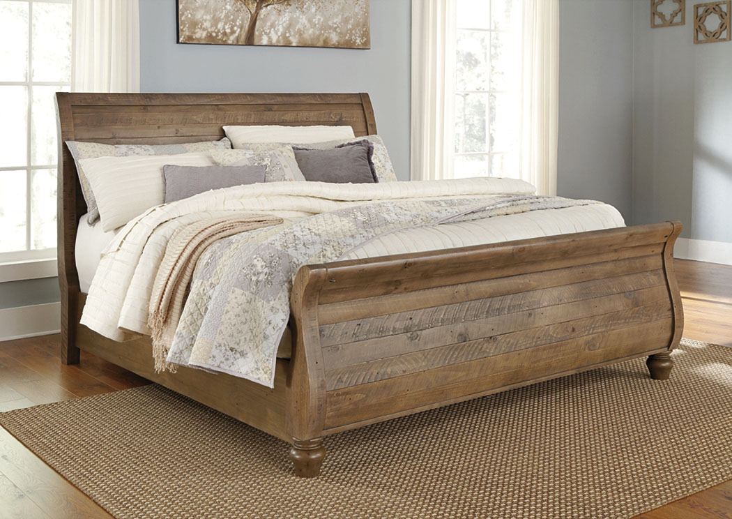 Trishley Light Brown Queen Sleigh Bed,ABF Signature Design by Ashley
