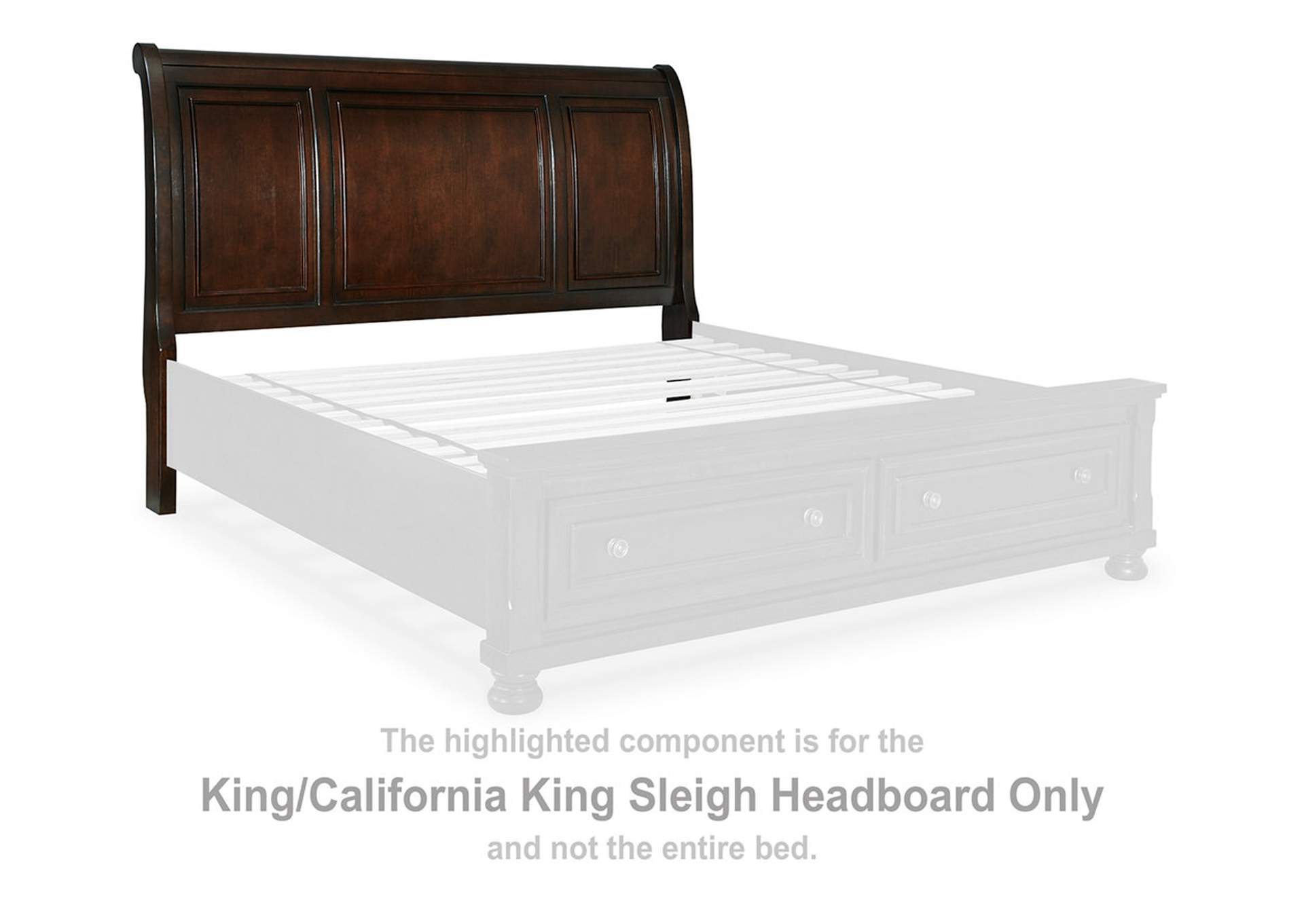 Porter California King Sleigh Bed, Dresser, Mirror and Nightstand,Millennium