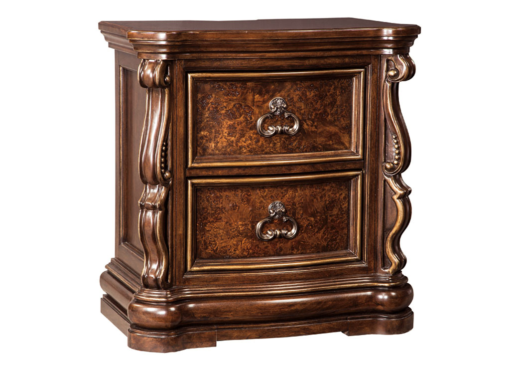 Florentown Dark Brown Two Drawer Nightstand,ABF Signature Design by Ashley